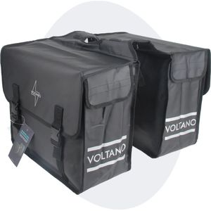 Voltano Dubbele Fietstas City - Zwart - 35 Liter - Tarpaulin - 100% Waterdicht - Reflectoren