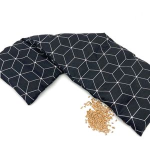 Met Pit XL - Wasbare hoes - Warmtekussen / magnetron en coolpack / vriezer - Lokaal gemaakt - 65 x 20 - Pittenzak voor Nek / schouders / lichaam - Zwart Grafisch