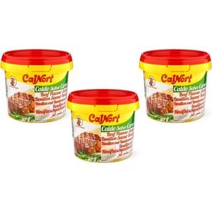 CalNort® | 3 x 250 gram bouillon poeder RUND | bouillon met rundersmaak | Beef flavour Stock | glutenvrij | halal | multipack