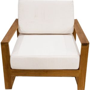 JoJo Living Tuinmeubelen - Tuinstoel - Java Loungestoel - Met armleuning - Loungestoel - Handgemaakt - Teakhout
