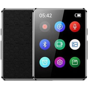 Vitdipy - MP3-Speler - Met Touchscreen - Ingebouwde Luidspreker en E-Book Functie - Bluetooth mp3 speler - MP3-muziekspeler - 1.8 inch - Zwart