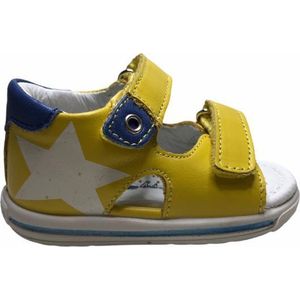 Falcotto 2 velcro's witte ster lederen sandalen Elios geel mt 19