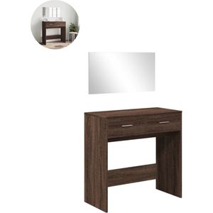 Kaptafel Met spiegel - Make up tafel - Make up - Toilettafel - Met lades - Bruin