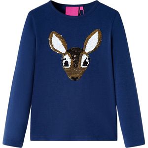 vidaXL - Kindershirt - Marineblauw - Lange Mouwen