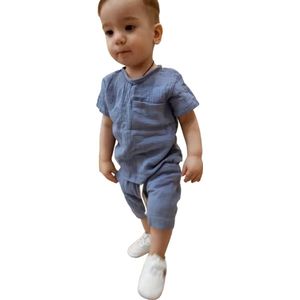 Zomer Kledingset Baby - Kleertjes - Jongen - Blauw - Korte Broek - Shirt - 3-6 mnd