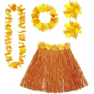 WIDMANN - Hawaii set oranje en geel voor volwassenen