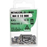 Deltafix - Schroef Moer CK - M4x10mm - RVS - 15 Stuks