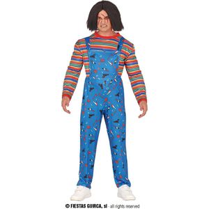 Guirca - Chucky & Child's Play Kostuum - Child Play Pop - Man - Blauw, Multicolor - Maat 52-54 - Halloween - Verkleedkleding