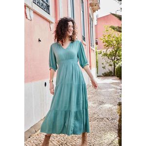 DIDI Dames Solid dress Josie in granite green maat 42