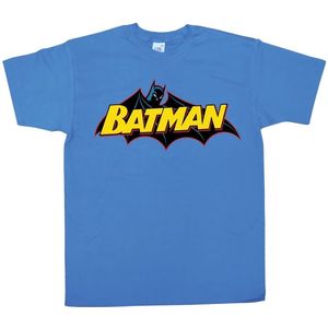 Batman Retro Logo T-Shirt Blue-S