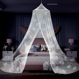 Kinderkamerbaldakijn voor meisjes, kattenpatroon, kinderbed, hemel voor huisbed en eenpersoonsbed, prachtige slaapkamerdecoratie voor kinderkamer, grote klamboe, bedhemel voor kinderen