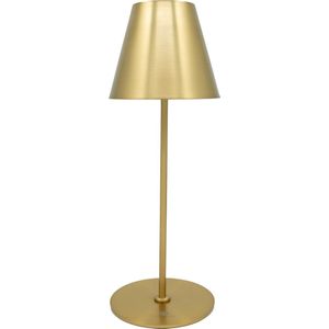 Fullambience Tafellamp Oplaadbaar - Incl. Oplaadstation - 7200 mAh Accu - Nachtlamp Draadloos - Dimbaar - Goud - Binnen als Buiten