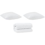 vidaXL - Dekbedovertrek Set - Wit - 260 x 220 cm - Microvezel