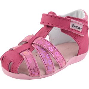 Roze leren meisjes sandalen - maat 22