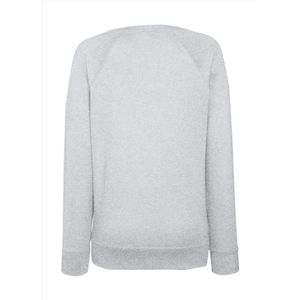 Grijze sweater / sweatshirt trui met raglan mouwen en ronde hals voor dames - grijs - basic sweaters M (38)