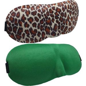 3D Slaapmaskers Groen & Panter - Thuis - Slaapmasker - Verduisterend - Onderweg - Vliegtuig - Festival - Slaapcomfort - oDaani