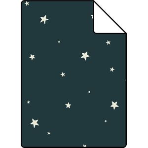 Proefstaal ESTAhome glow-in-the-dark behang lichtgevende sterretjes donkerblauw - 26,5 x 21 cm - 139262-S