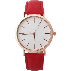 Fako® - Horloge - Rosé Goudkleurig - Ø 41mm - Rood