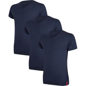 Undiemeister T Shirt Heren - Slim Fit T-shirt - 3-Pack - Storm Cloud (Blauw) - Mellowood Tencel - Ademend en Temperatuurregulatie - Korte mouwen - V-Hals - Maat M