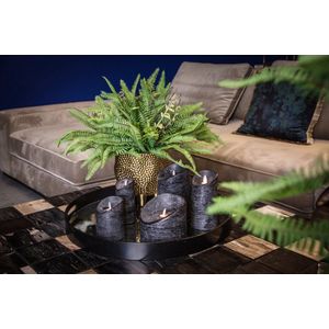 PTMD - 5 delige Led kaarsen set - RUSTIC BLACK - echte wax - bewegende vlam - timer functie