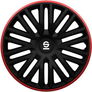 Sparco Wieldoppen Bergamo 16 Inch Abs Zwart/rood 4 Stuks