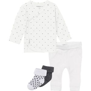 Noppies - Kledingset - 4 delig - Humpie wit - Overslag shirt Anne met sterretjes - 2 paar sokjes - Maat 62