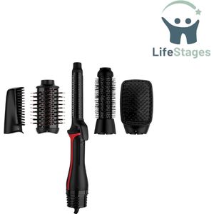 LifeStages - Airwrap - Blow-Dry Multi Air Styler 5-in-1 - Afneembare Koppen, Kruller, Droger, Volumizer, Styler en Vormversterker