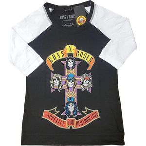 Guns N' Roses - Appetite For Destruction Raglan top - 2XL - Zwart/Wit