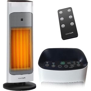 Keramische Elektrische Verwarming - Torenverwarming 2000 W met Digitaal Led-Display - Zelfdraaiende Functie en Thermostaat Eco- en Ventilatorstand - Wit