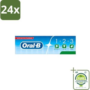 Oral-B - 1-2-3 Extra Fresh - Tandpasta - Verfrissend - 100 ml - Voordeelverpakking - 24 stuks - Tandpasta - Fluoride tandpasta