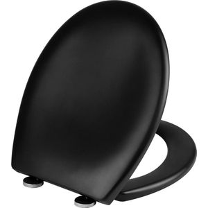 Néos® Antibacteriële Toiletbril - met Soft-Close - Zwart - 44.7x37.1cm
