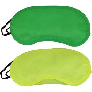 Slaapmaskers Groen & Neon Geel - 2 Stuks - Thuis - Slaapmasker - Onderweg - Vliegtuig - Festival - Slaapcomfort - oDaani