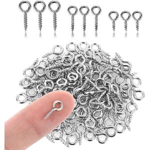 300 stuks kleine schroef-oogspelden - mini roestvrijstalen oogschroefhaken - zilveren oogspelden - sieraden maken - doe-het-zelf - handwerk - hangend in html. .