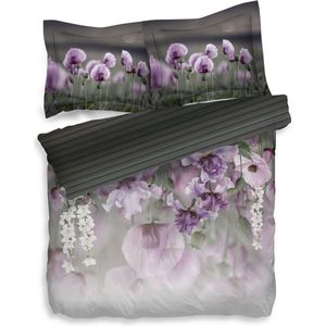 HNL Jasmin Dekbedovertrek - Litsjumeaux - 240x200/220 cm - Striking Purple