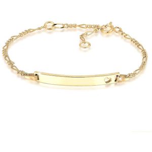 Elli Armband kinderen hart geboorte naam armband in 925 sterling zilver verguld