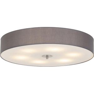 QAZQA drum - Moderne Plafondlamp met kap - 6 lichts - Ø 700 mm - Grijs - Woonkamer | Slaapkamer | Keuken