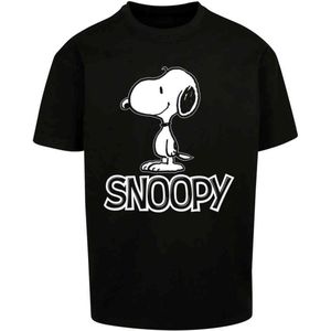 Merchcode Peanuts - Snoopy Oversize Heren T-shirt - XXL - Zwart
