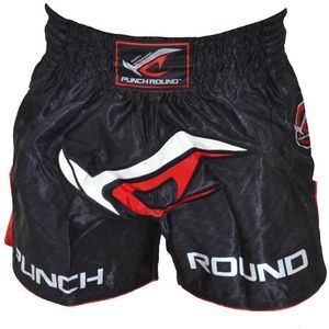 PunchR NoFear Muay Thai Kickboks Broek Zwart Rood - S