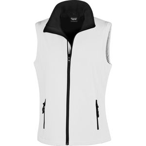 Result Kernvrouwen/dames Printklare Softshell-bodywarmer (Wit / Zwart)