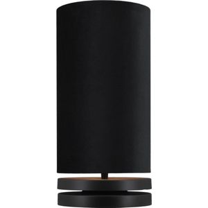 Tafellamp Livio zwart - Ø 20 cm - kap velours zwart
