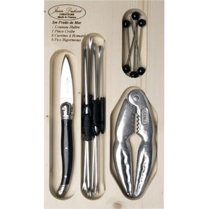 Laguiole Jean Dubost - 14-delige Zeevruchtenset in Display - Zwart