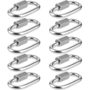 10 stuks Heavy Duty Karabijnhaken Quick Link Chain Connector met Twist Key Schroef - Ideaal voor Camping