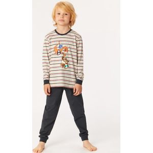 Woody pyjama jongens - streep - uil - 222-1-PLC-S/931 - maat 176