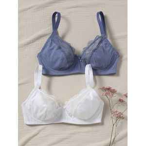 Vertbaudet - Set van 2 - Zwangerschapsbeha's - Wit - Biologisch Katoen