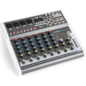 Mengpaneel - Vonyx VMM-K802 - 8 kanaals mixer mengpaneel met Bluetooth en mp3 speler