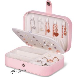 Mrs. Jones Sieradendoos - PU Lederen Sieradenetui Reisjuwelen Opbergdoos voor Ringen Oorbellen Ketting Armbanden Organisator Sieraden Opbergdozen .