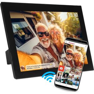 Digitale Fotolijst met Wifi - Fotolijsten - Frameo App - HD Kwaliteit - Zwart