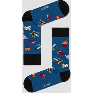 Grappige Sokken Blauw You Rock in Bio katoen maat 41-46 - Rock - Zacht - Trendy geschenk - Trendy Cadeau - Verjaardag - Geschenk