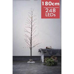 Moderne Kerstboom ""Tobby"" -180cm -Ook geschikt voor buiten -lichtkleur: Warm Wit -met stekker -Kerstdecoratie