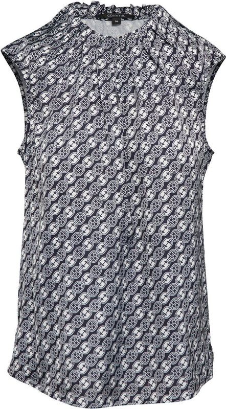 COMMA Blouse  navy / wit